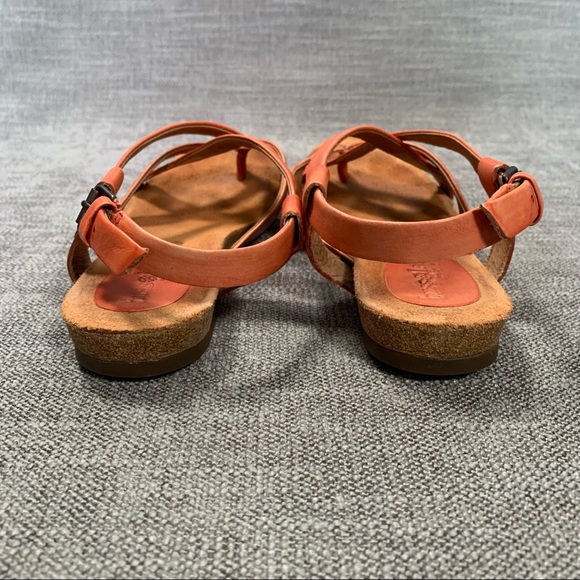 Bussola Maynila Leather Strappy Sandal Flip Flop Orange Womens 8.5 US EUR 39 - Picture 6 of 13
